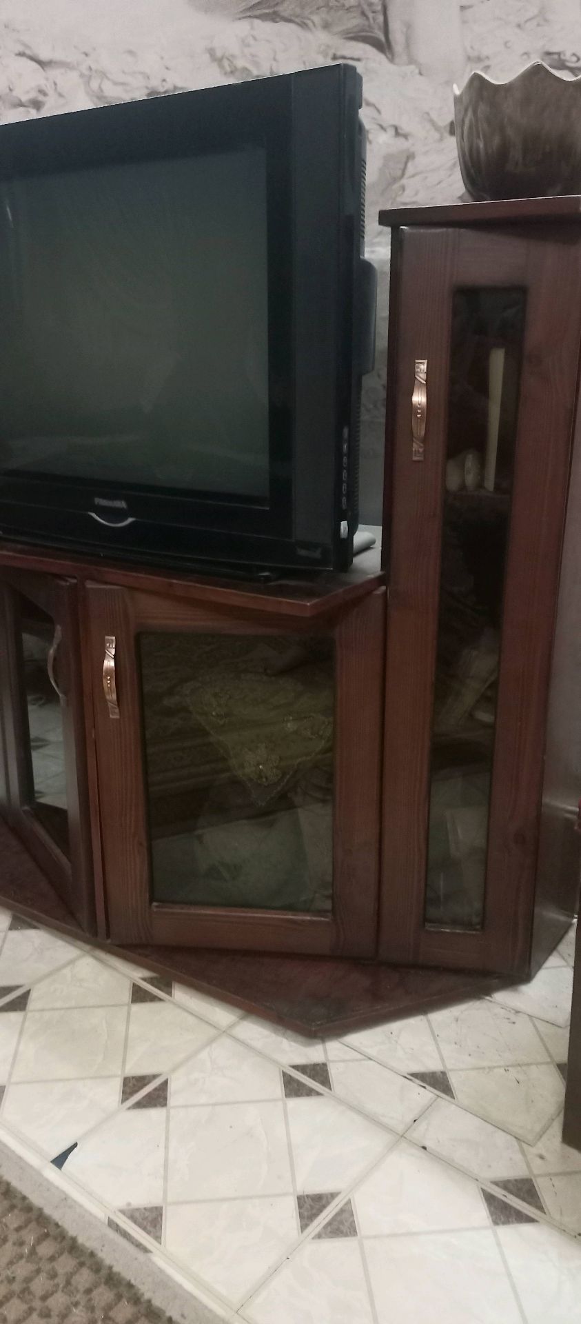 TV Stand with Glass Doors