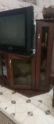 TV Stand with Glass Doors