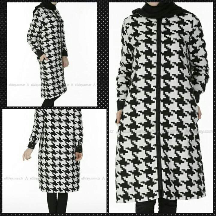 Houndstooth Puffer Coat
