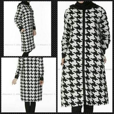 Houndstooth Puffer Coat