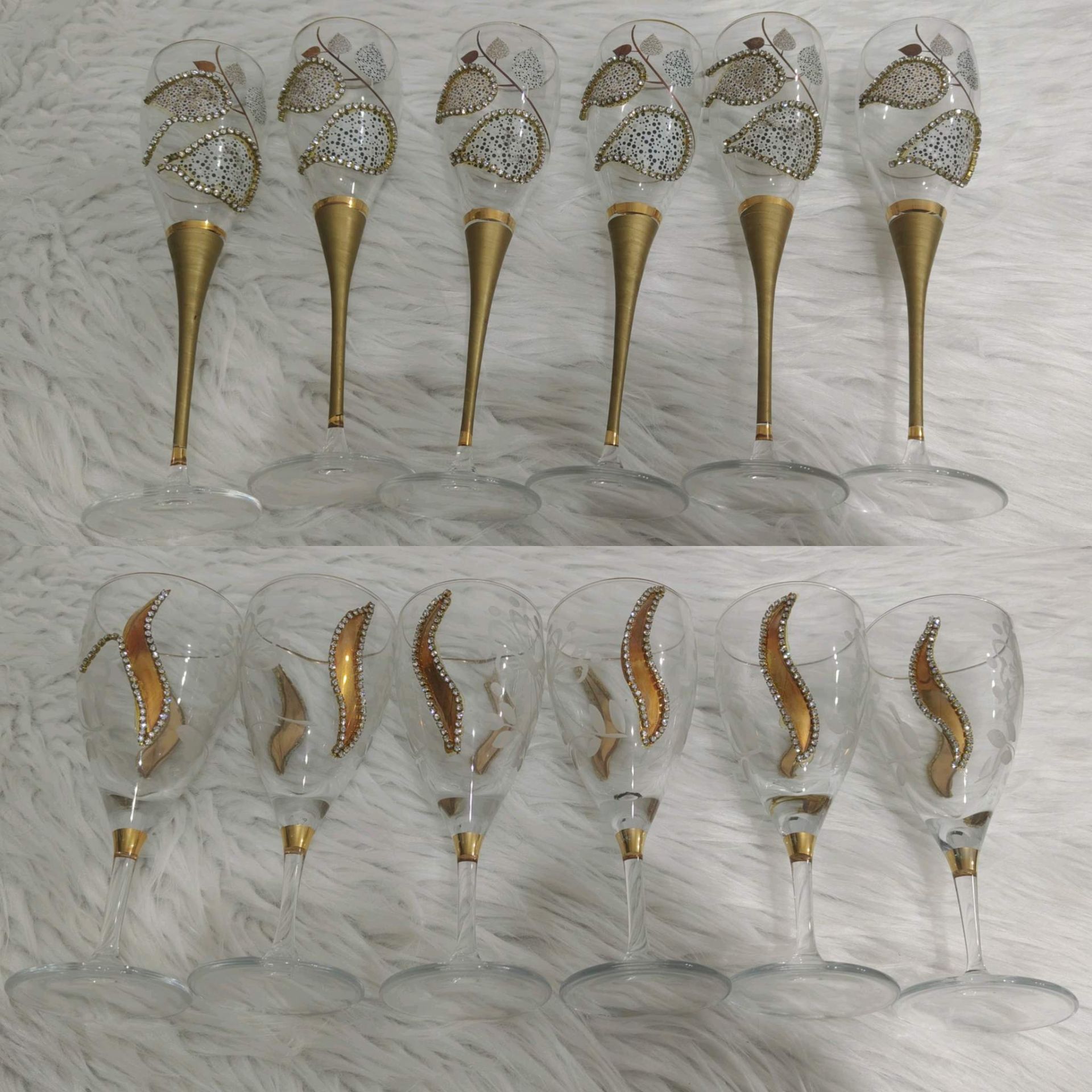 Decorative Wine Glasses Set 12pc