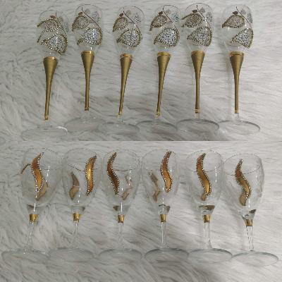 Decorative Wine Glasses Set 12pc