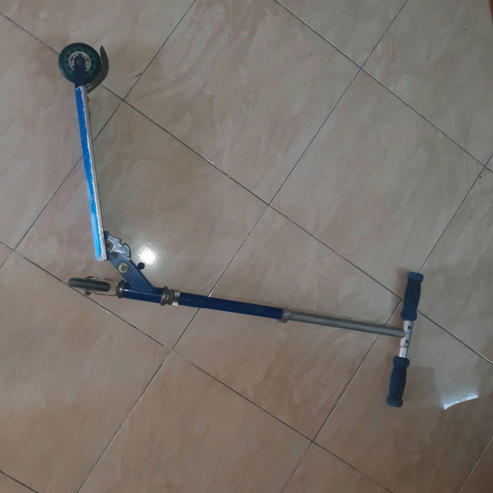 Blue kick scooter