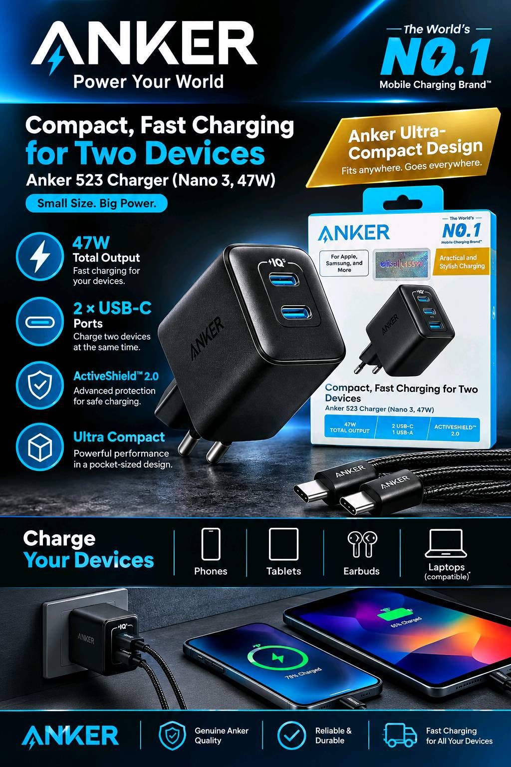 Anker 523 Charger Nano 3 47W