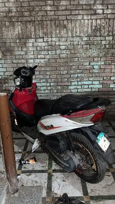 Red White Scooter Moped