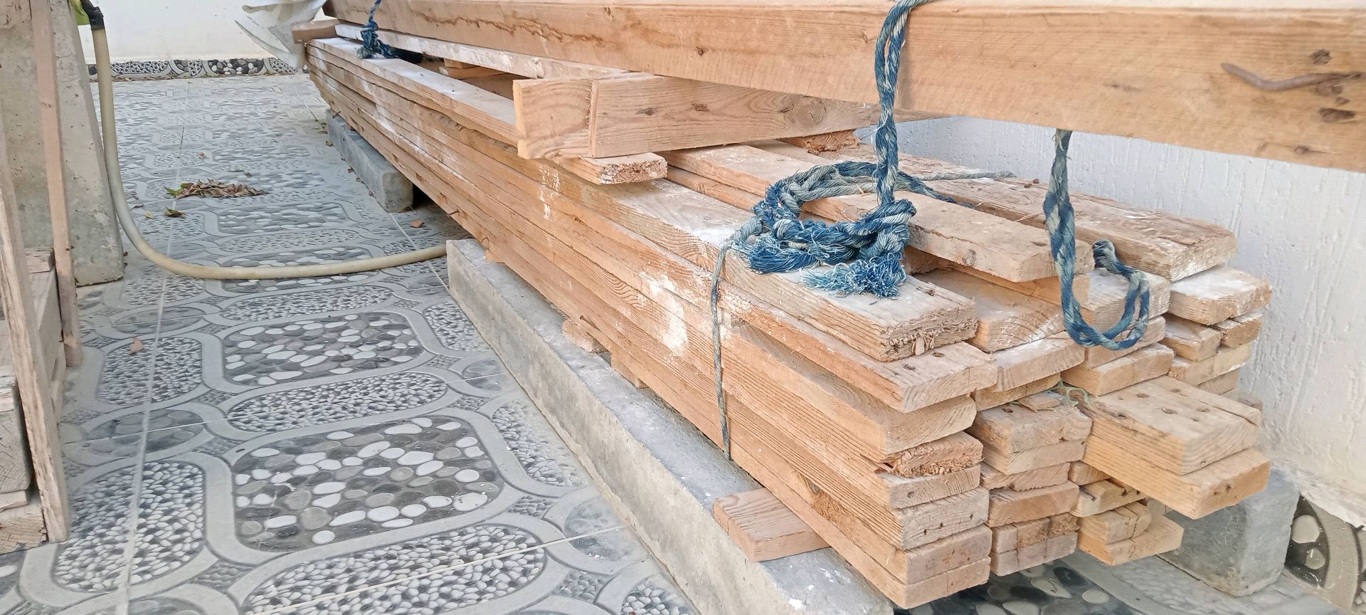 Wooden planks bundle