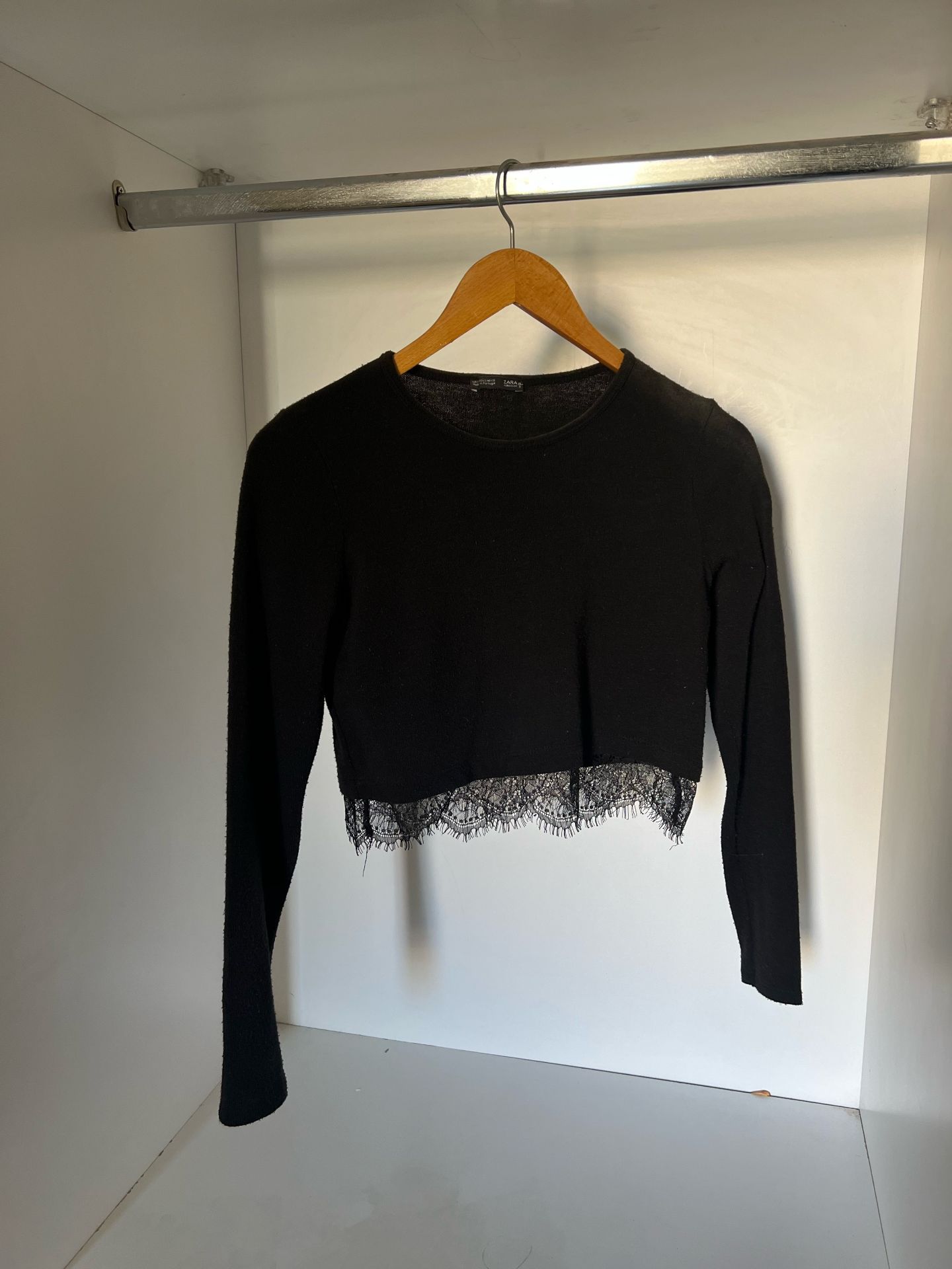 Zara Black Lace Crop Top