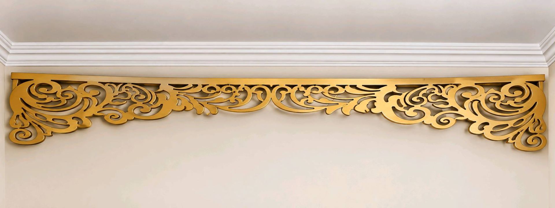 Gold ornamental cornice trim