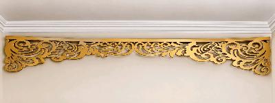 Gold ornamental cornice trim
