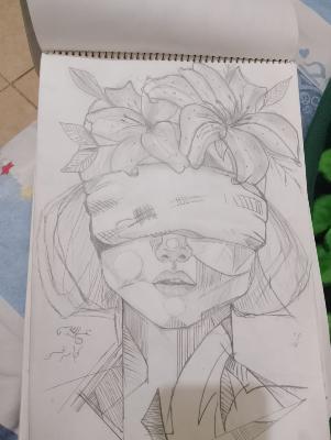رسم تخطيطي فني - امرأة