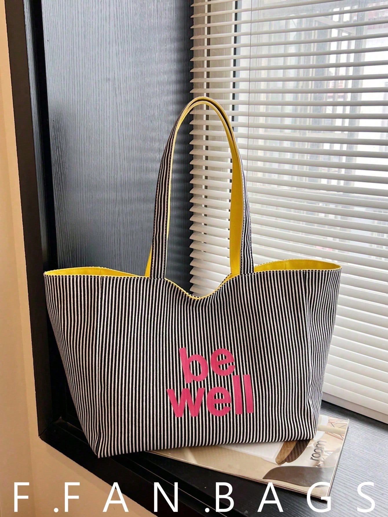 Canvas Tote Bag with Text