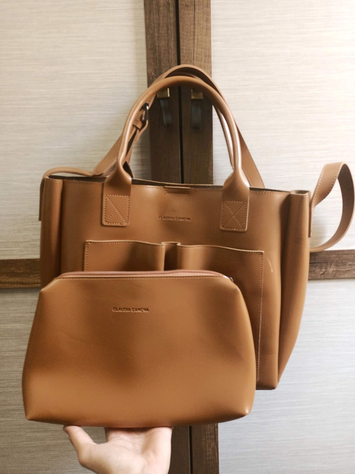 Claudia Canova Tan Tote Bag