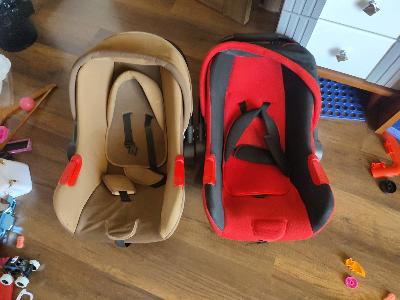 2x Baby Car Seats - Beige & Red