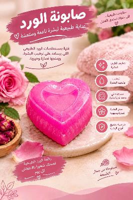 صابونة الورد الطبيعية