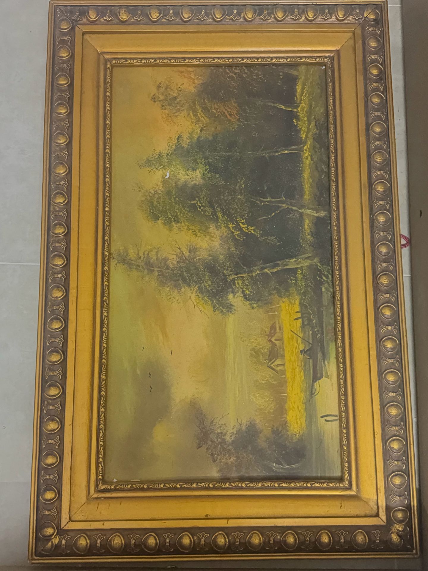 Framed Landscape Oil Painting