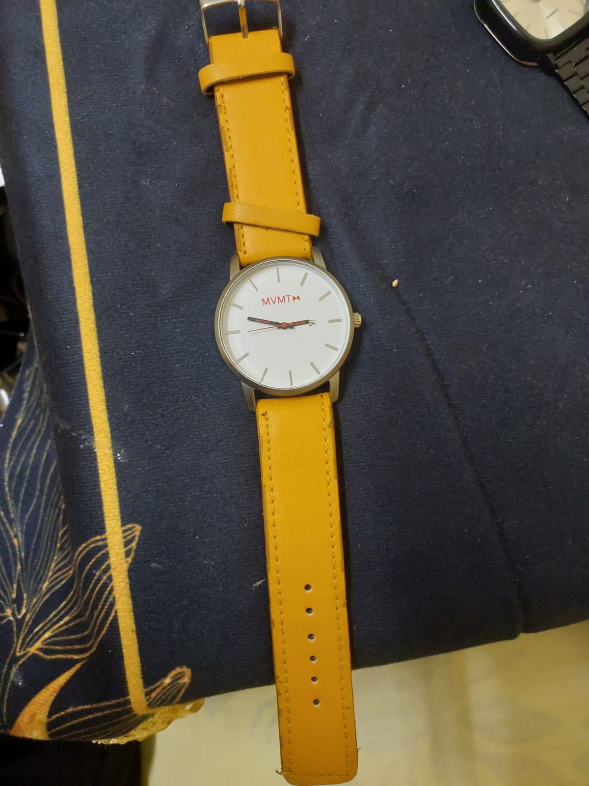 MVMT Watch Yellow Leather