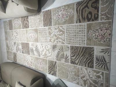 Patchwork Area Rug Beige Multi