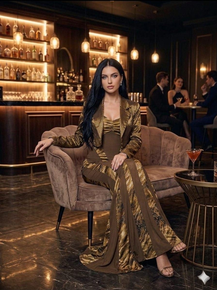 Gold & Brown Evening Dress