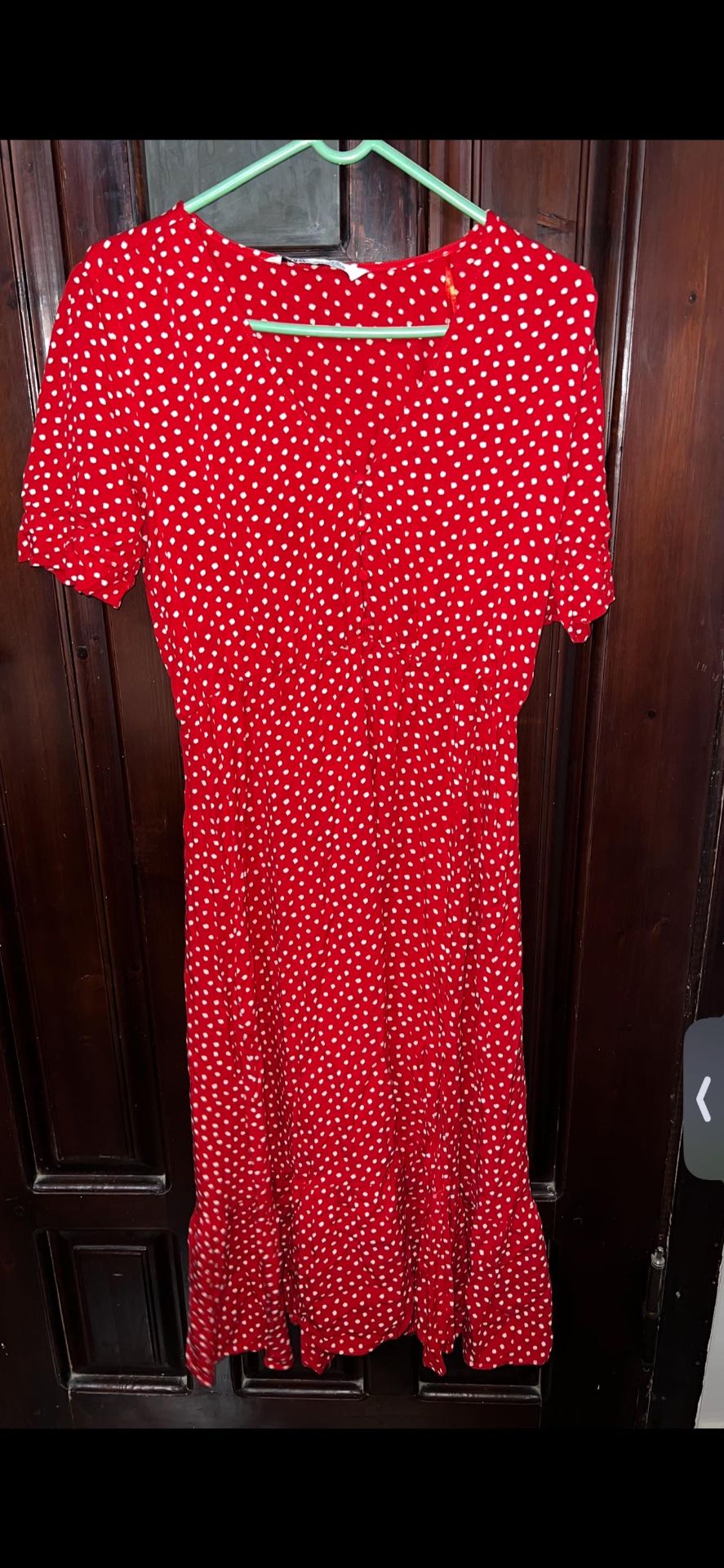 Red polka dot dress