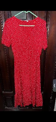 Red polka dot dress