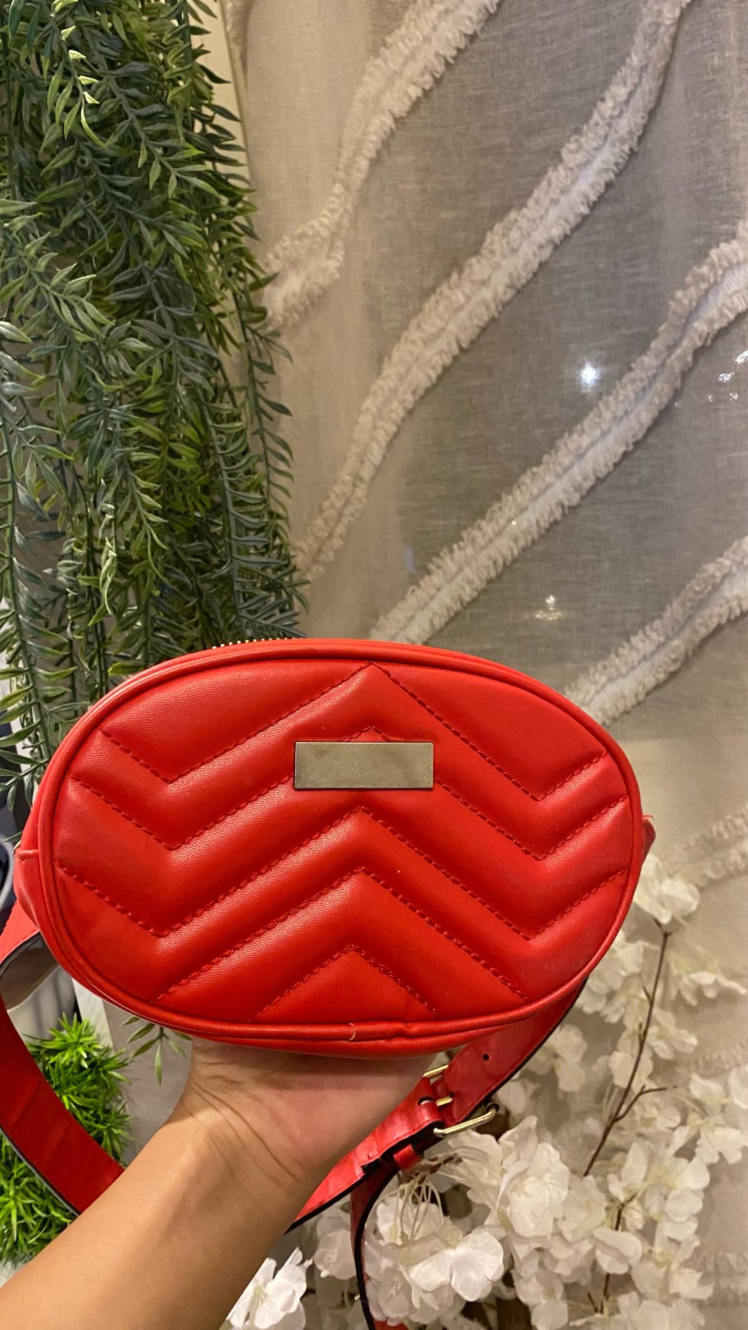 Red Quilted Crossbody Bag