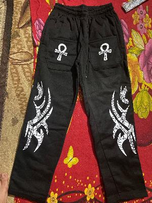 Upseed Black Graphic Joggers