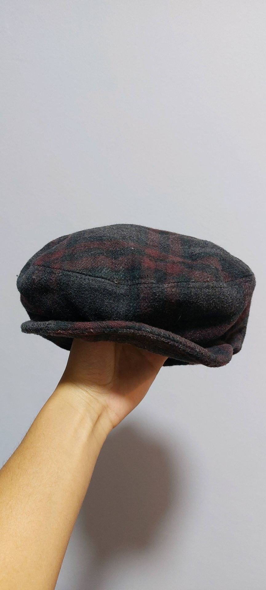 Plaid Wool Newsboy Cap