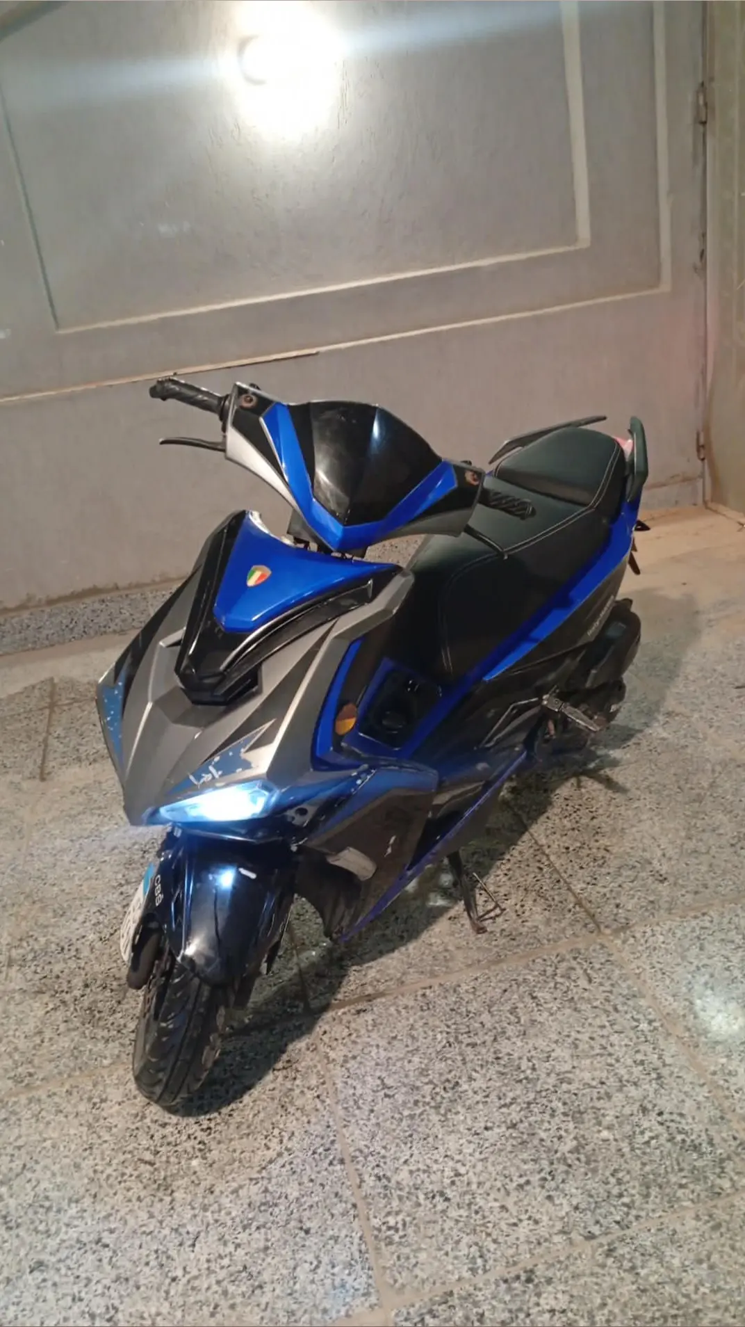 Blue and Black Scooter