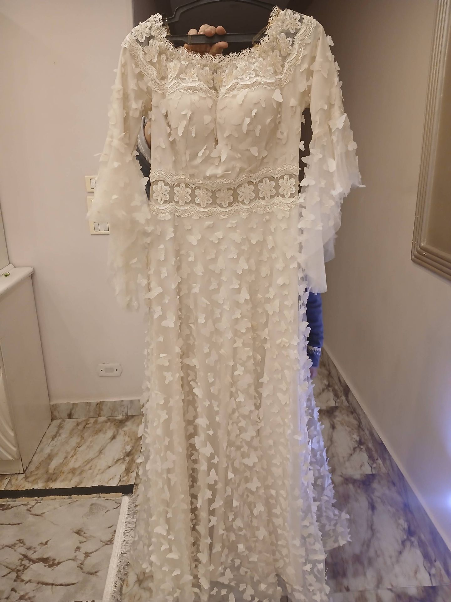 White Lace Petal Dress