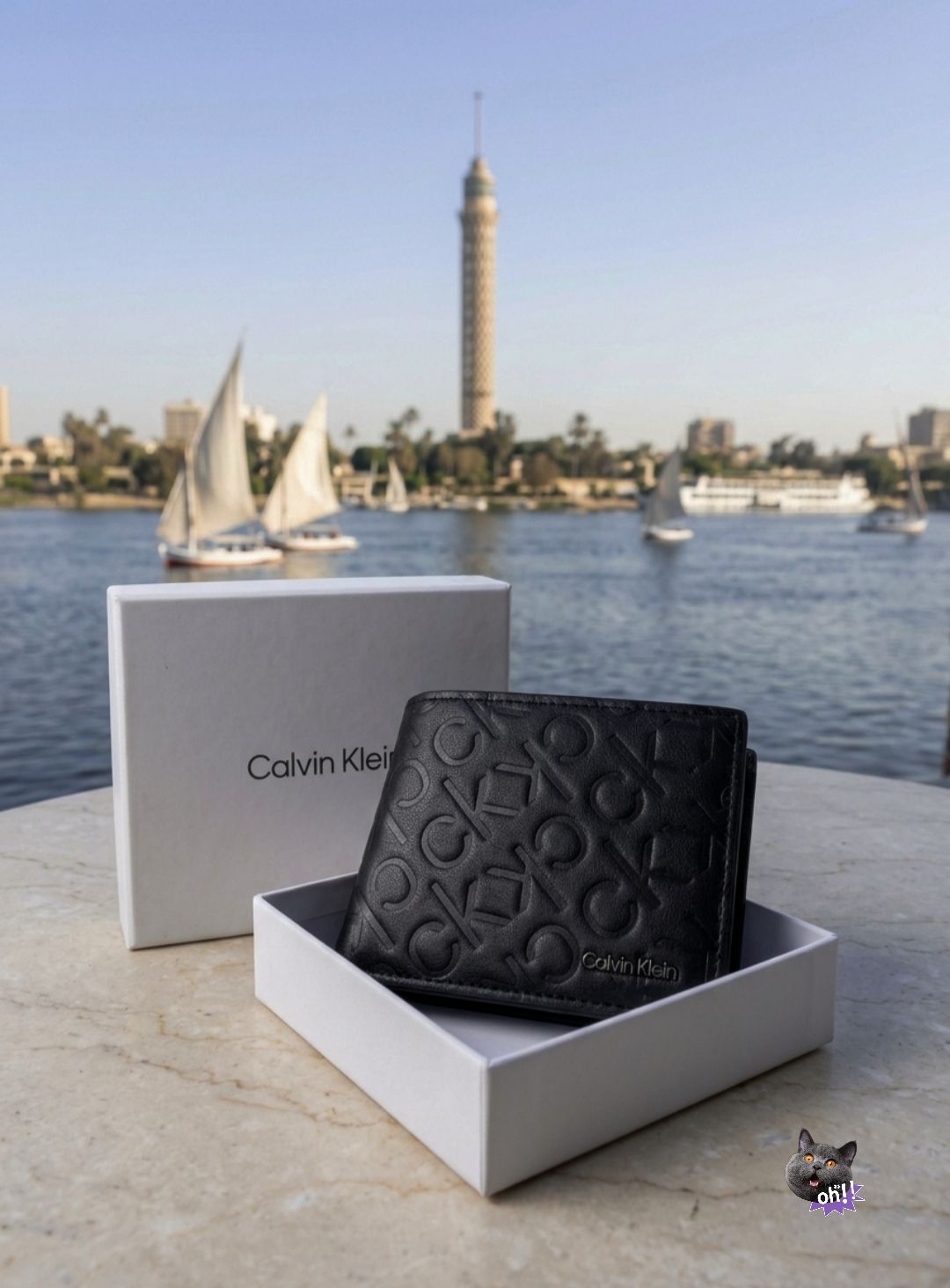 Calvin Klein محفظة جلد أسود