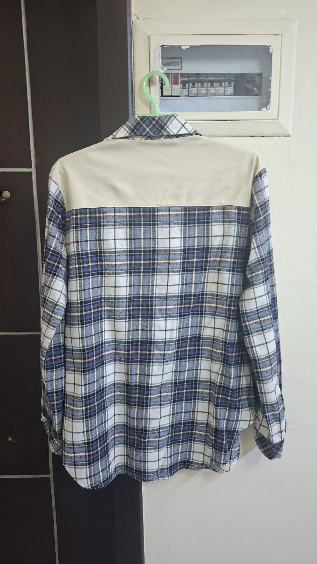 Plaid Shirt with Cream Chest Pockets