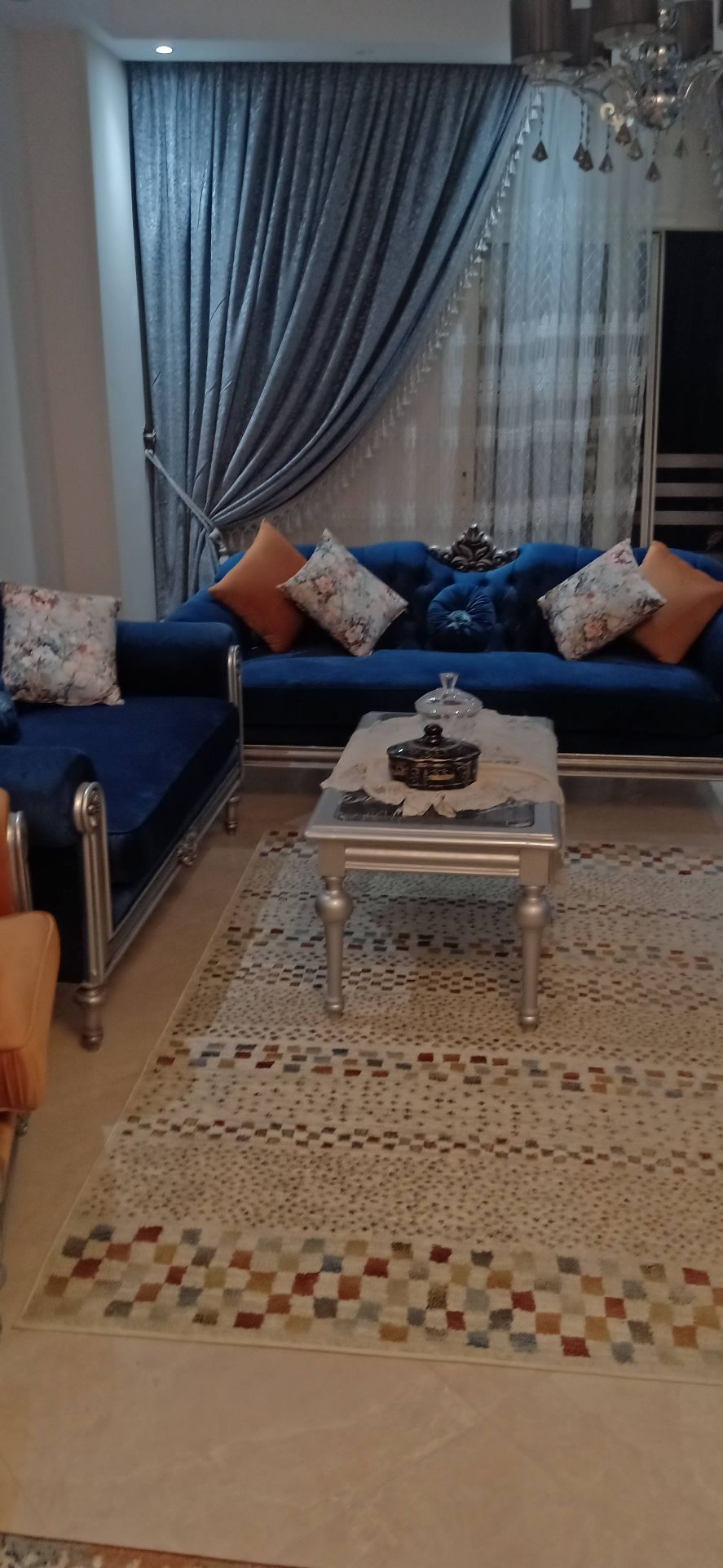 طقم كنب وكراسي أزرق