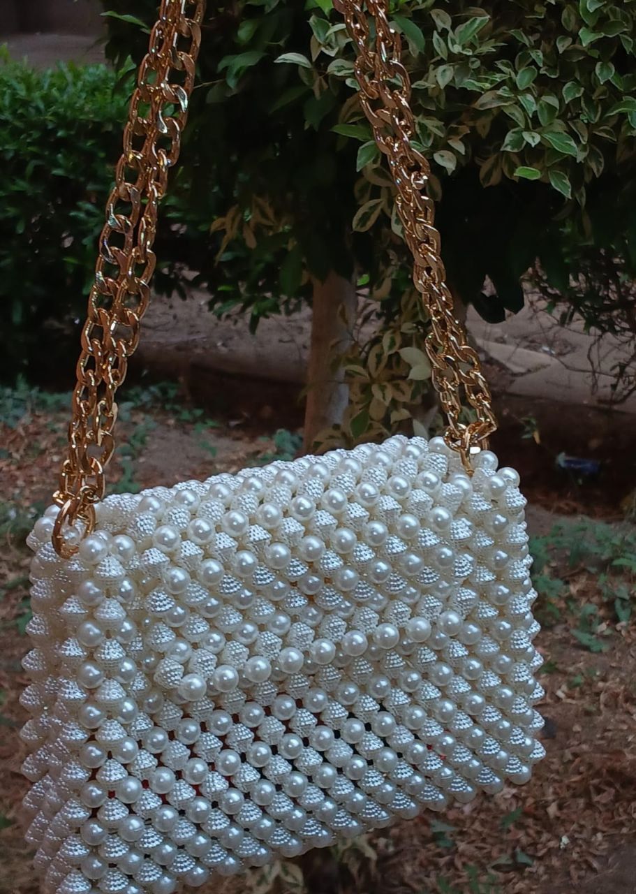 Pearl Beaded Evening Clutch