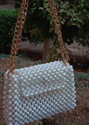 Pearl Beaded Evening Clutch