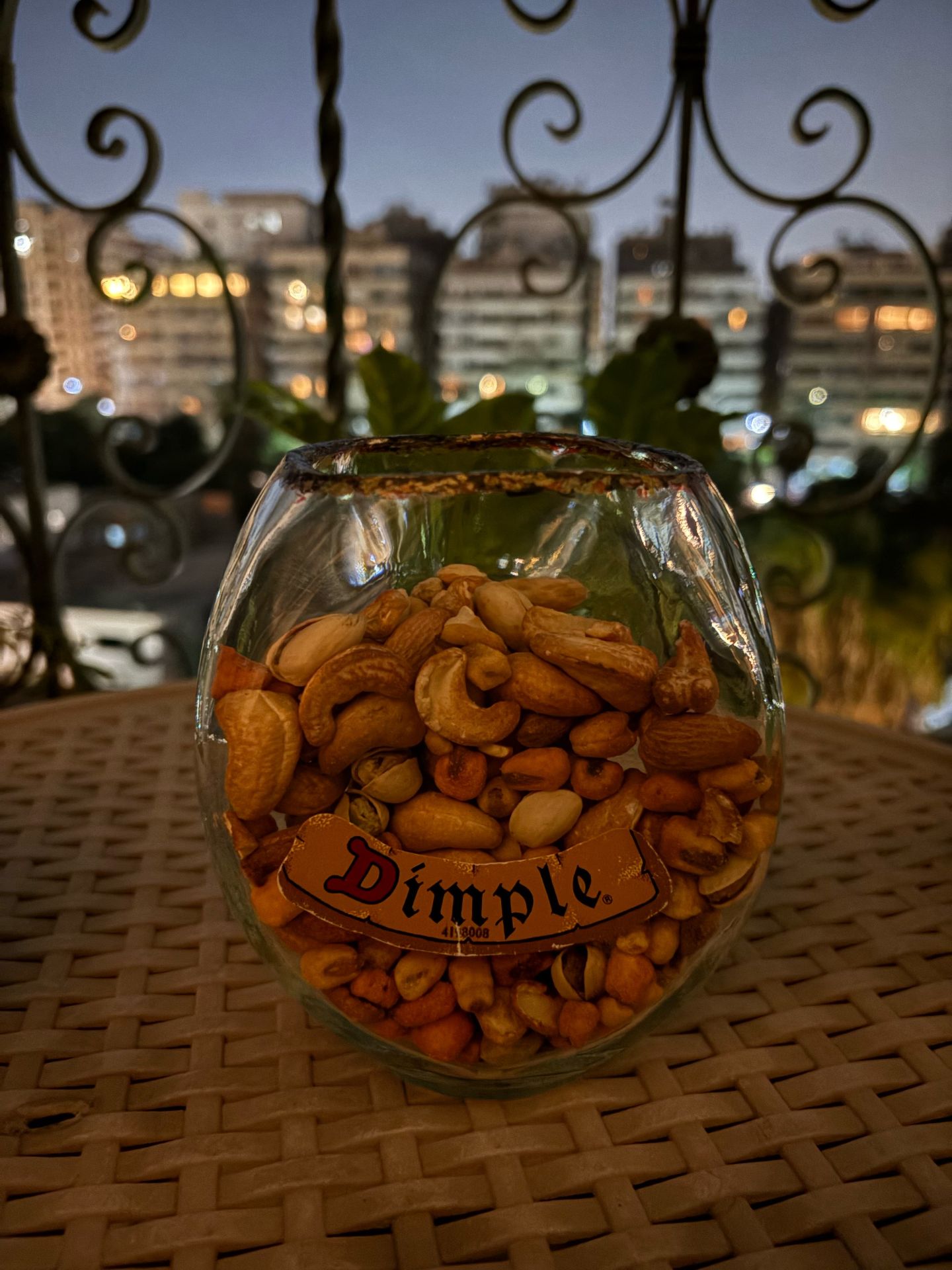 Dimple Mixed Nuts Glass Jar