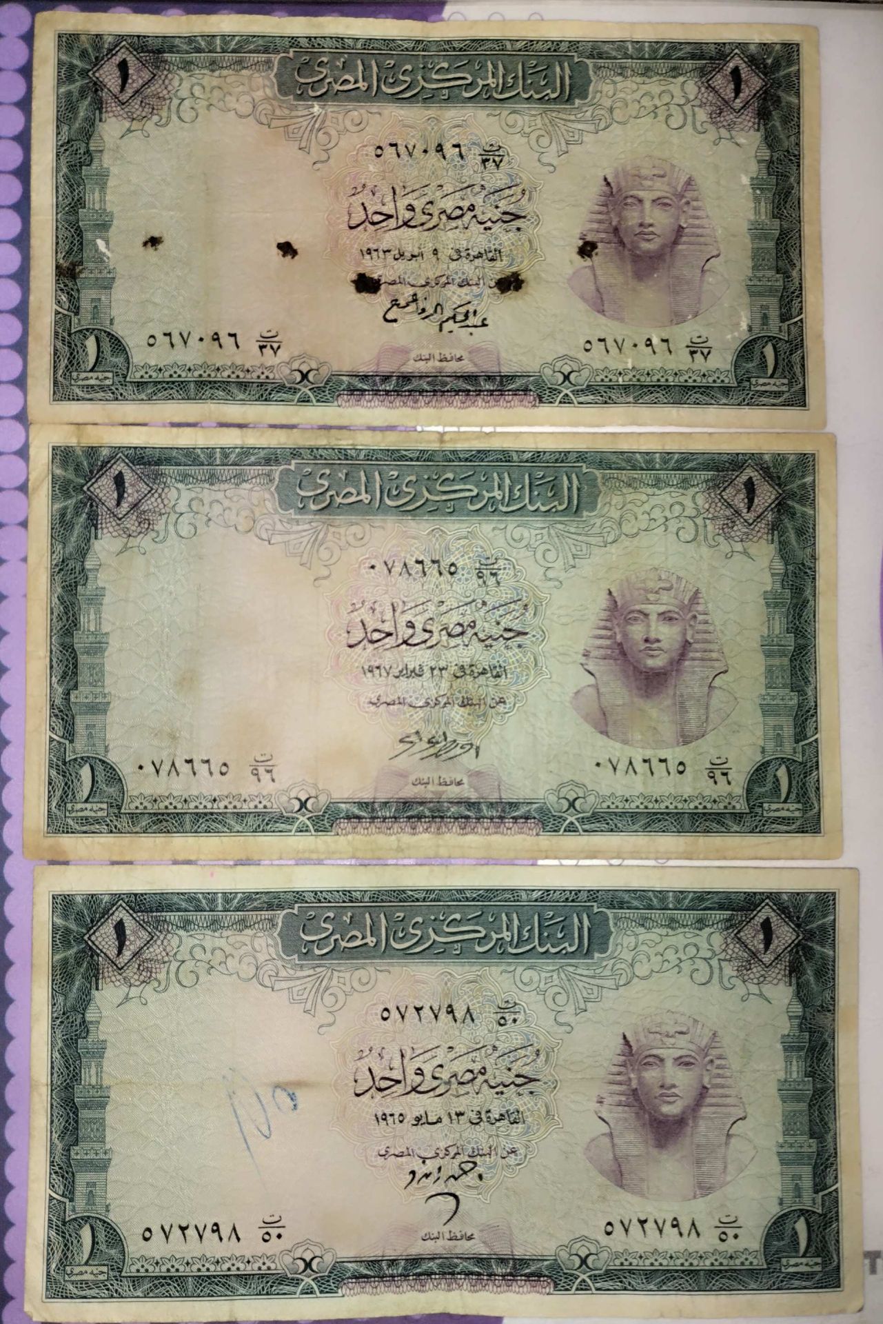 طقم جنيه البنك المركزي الاخضر