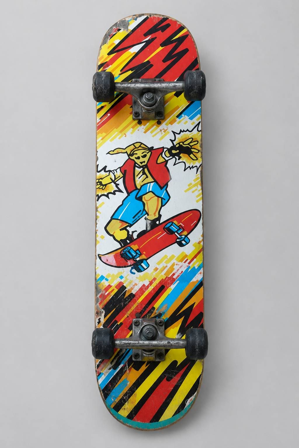 Skateboard with Comic Graphics