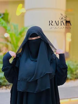 Black Niqab with Face Veil