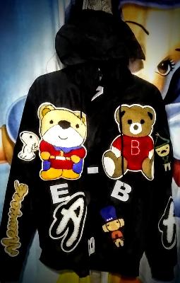 Black Hoodie Cartoon Print