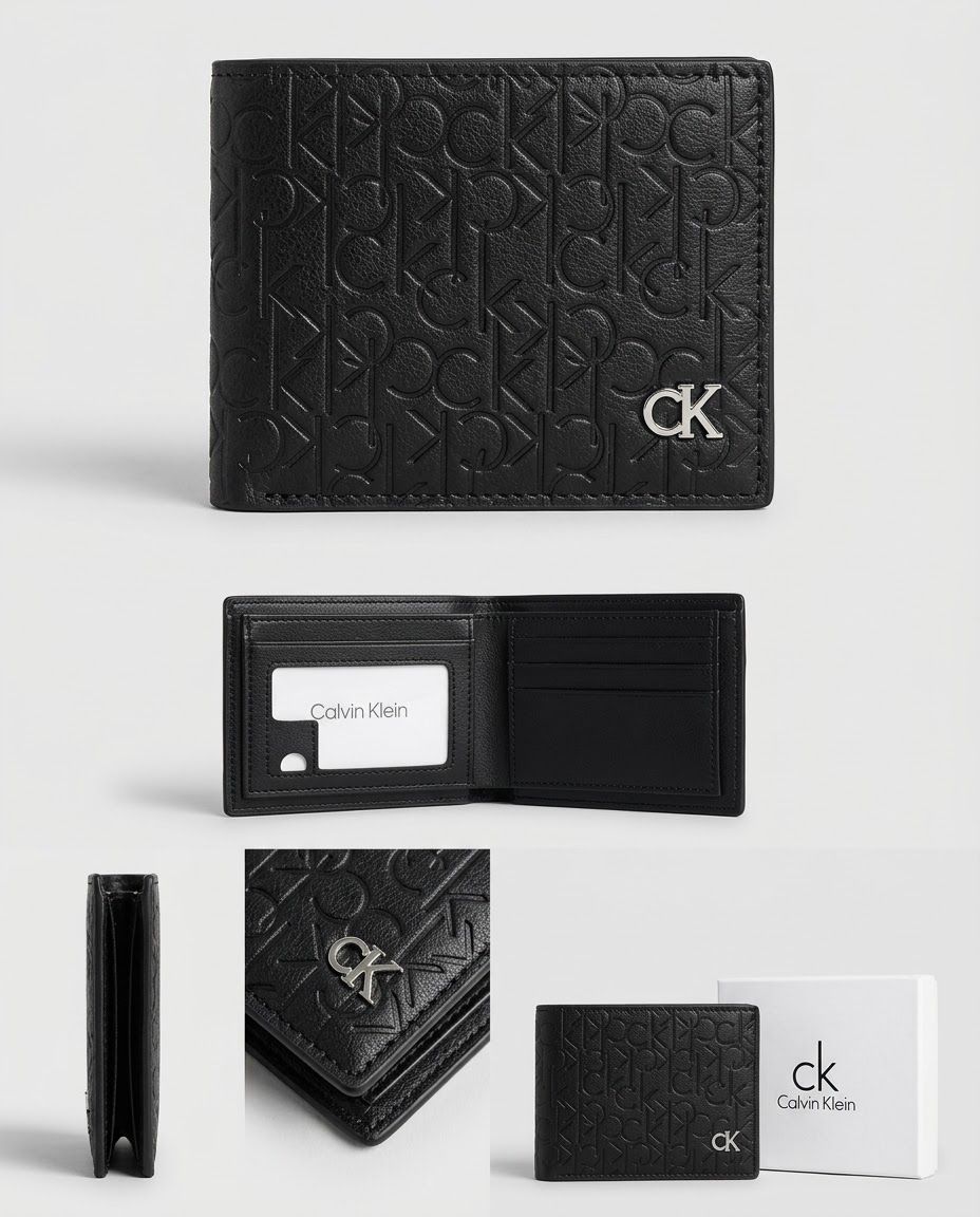 Calvin Klein محفظة جلد سوداء