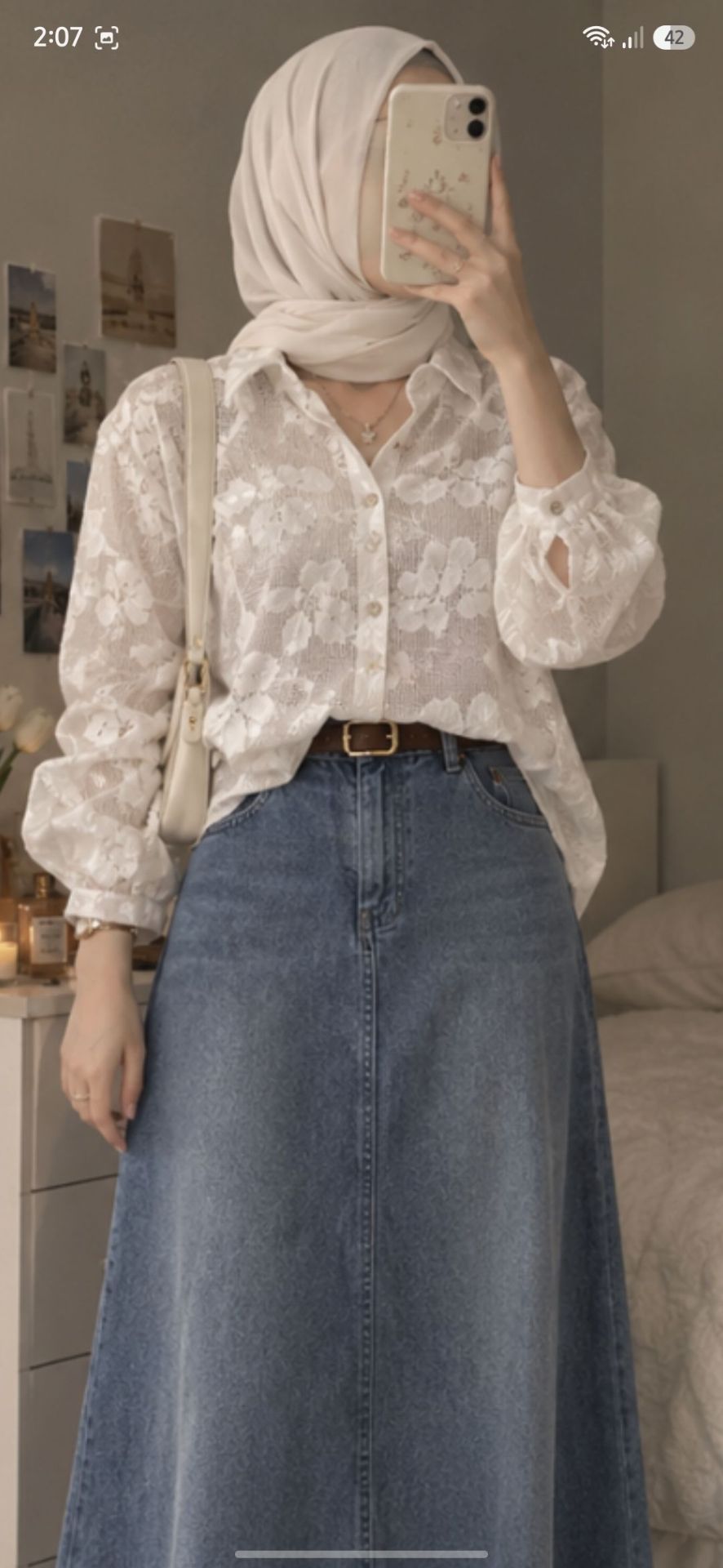 White Lace Button-Up Shirt