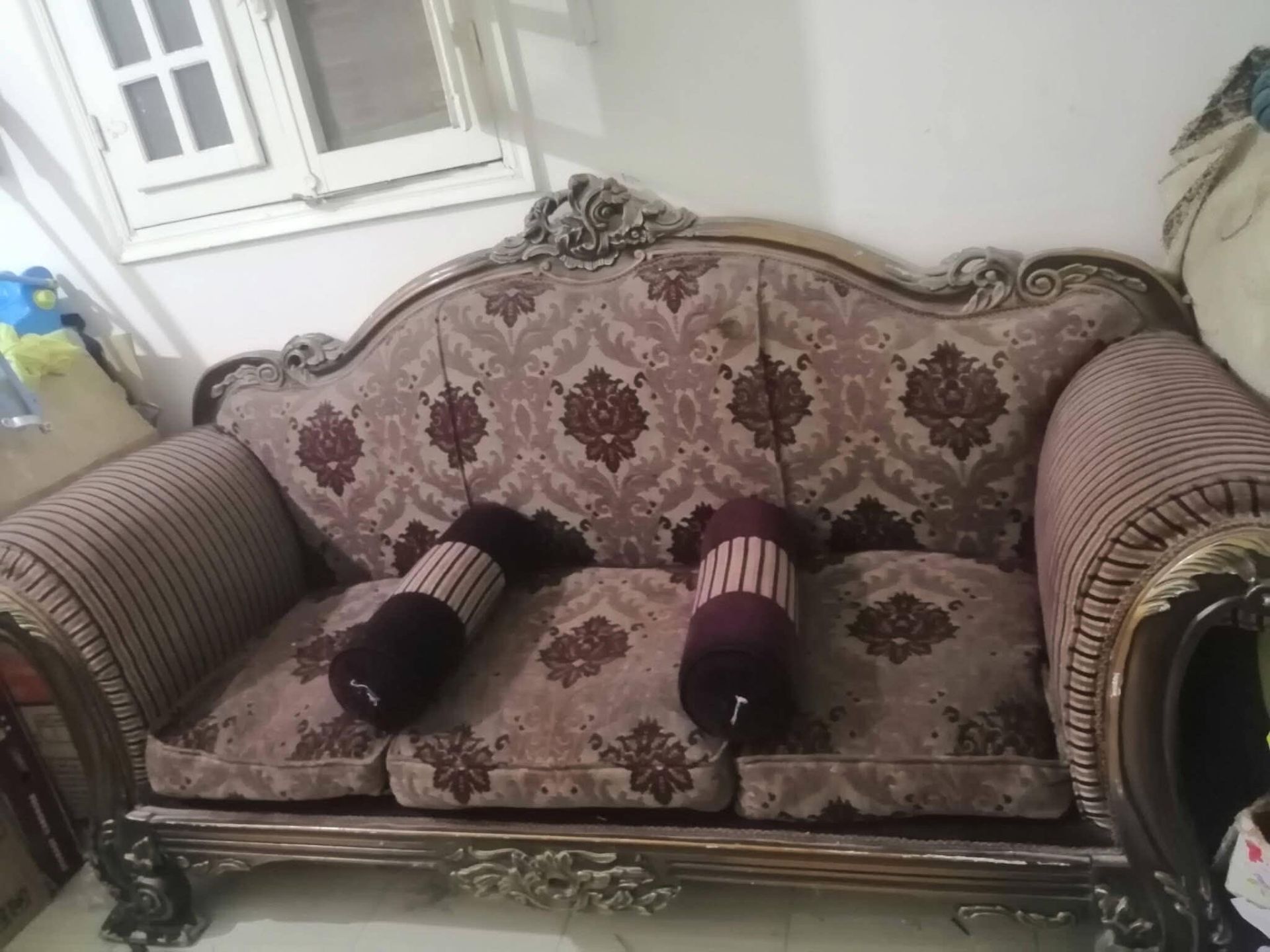 Ornate Sofa with Cushions