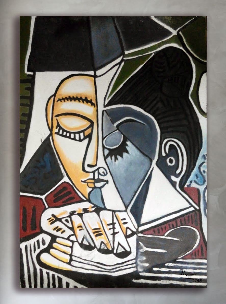 Cubist oil painting