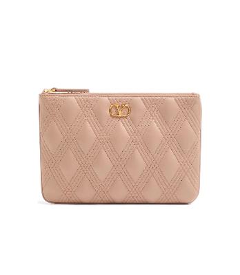 Quilted Pouch with Gold VD Logo