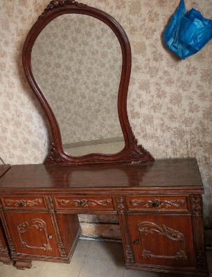 Wooden Vanity with Mirror