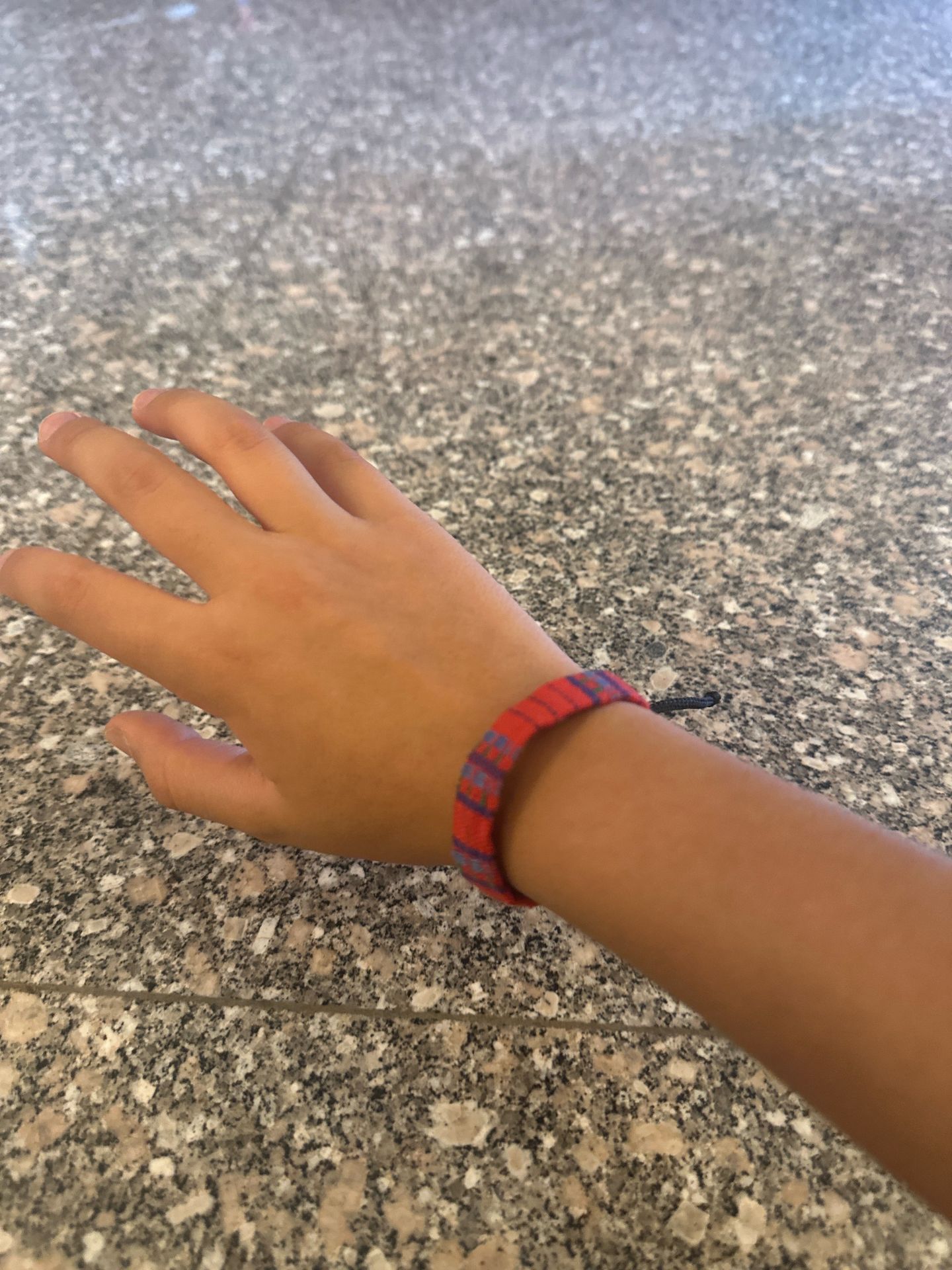 Red & Blue Checkered Fabric Bracelet