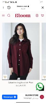Gabardine long line shirt