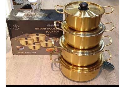 طقم قدور ذهبي 4 قطع