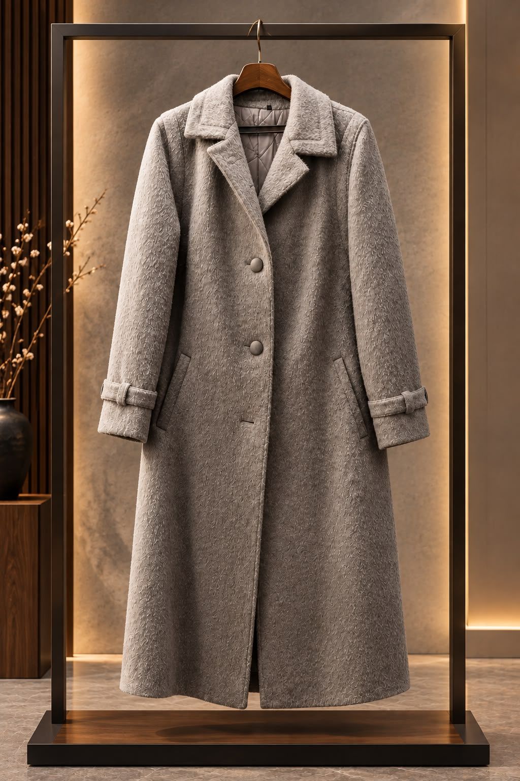 Beige Wool Blend Coat