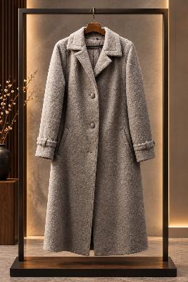 Beige Wool Blend Coat